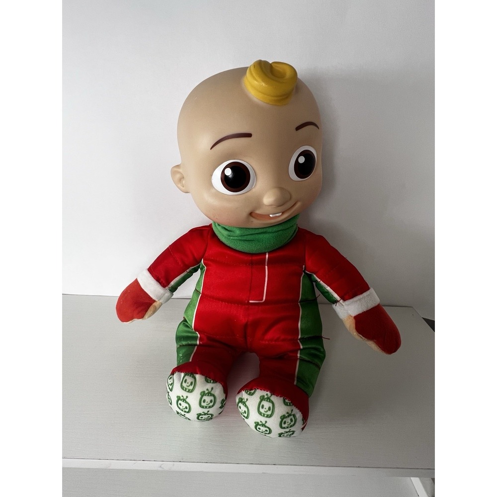 CoComelon JJ Doll Plush Toy‎ Red Green Outfit Musical Learning Kids Baby